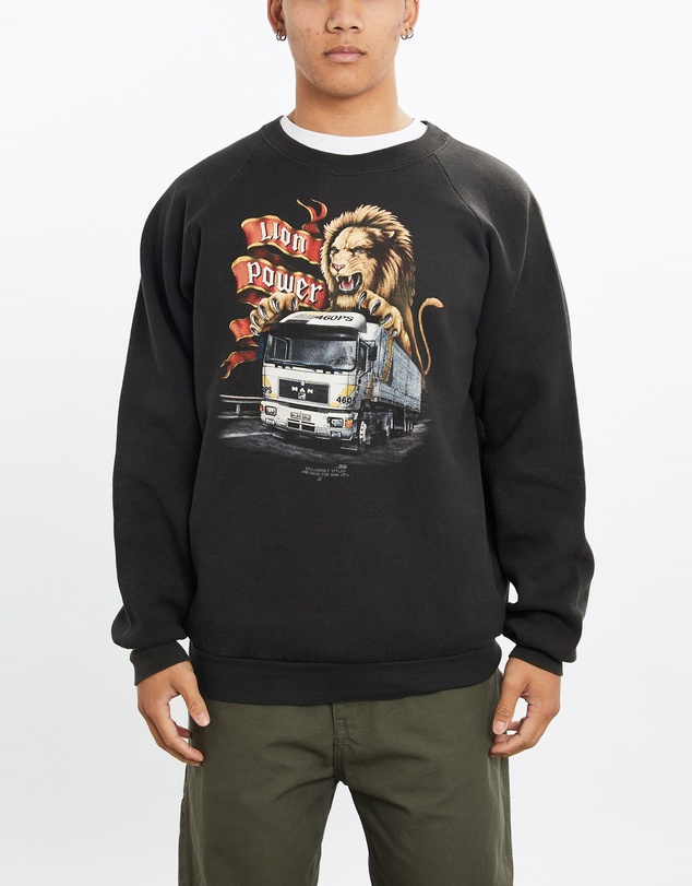 Vintage by The Real Deal - Pre Loved - Vintage 90s 3D Emblem 'Man Trucks' Sweatshirt