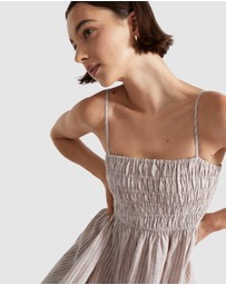 Seed Heritage - Linen Shirred Midi Dress