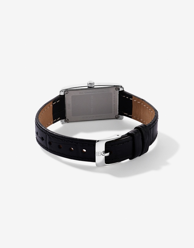Michael Hill - Women’s Black Leather Watch in Stainless Steel