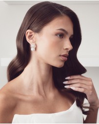 The White Collection - Ivy - Statement Rose Gold Pearl Bridal Earrings