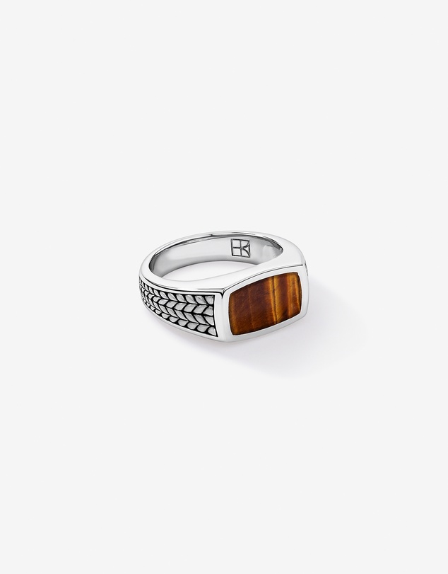 Michael Hill - Tiger Eye Signet Ring in Sterling Silver