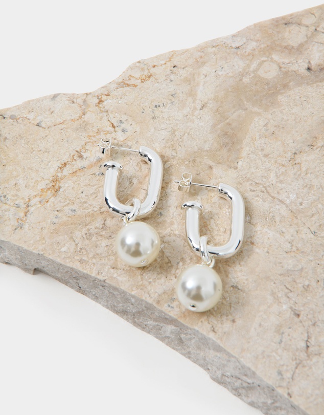 Forcast - Hazel 16k Sterling Silver Plated 2 Way Earrings