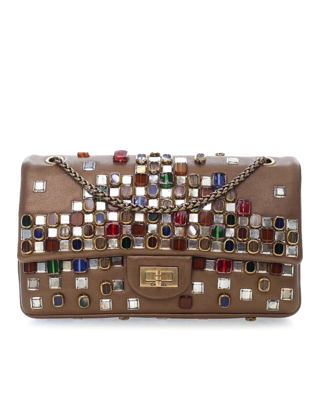 Pre-Loved by Azura Reborn - Pre-Loved Paris Byzance Gripoix Bijoux Reissue 2.55 Calfskin Single Flap 225