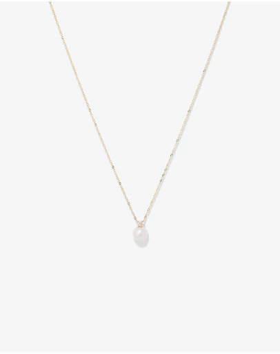 Michael Hill - Cultured Freshwater Pearl and Diamond Pendant in 10kt Yellow Gold