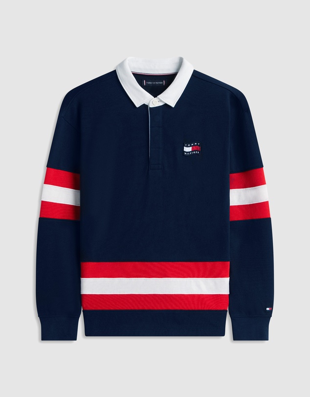 Tommy Hilfiger - Boys Back Graphic Long Sleeve Polo Shirt - Teens
