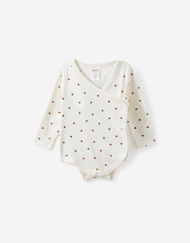 Cotton On Kids - Organic Cross Over Long Sleeve Bubbysuit