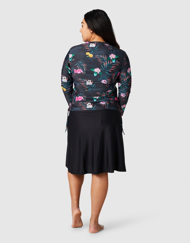 Modest Mermaid - Flowering zip 3/4 top SPF50+