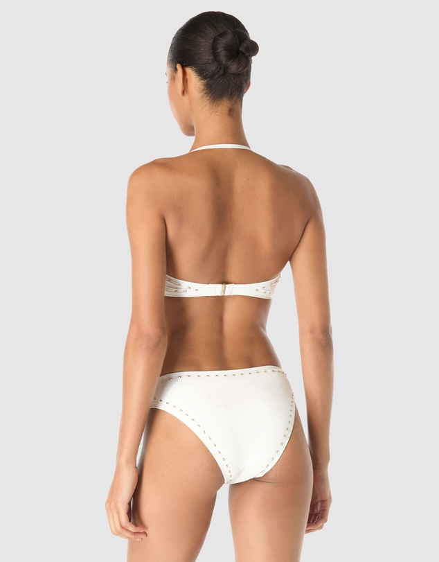 Michael Kors - Gold Studded Removable Halter Strap Bandeau Bikini Top