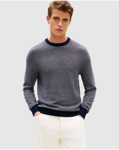Tommy Hilfiger - Herringbone Knit Jumper With Cashmere