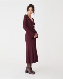 Forcast - Danica V-Neck Rib Knit Dress