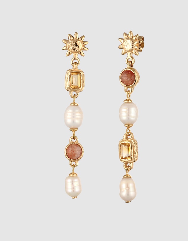Haze & Glory - ICONIC EXCLUSIVE - Earrings Hanger Golden Sun 925 Sterling Silver Gold-Plated