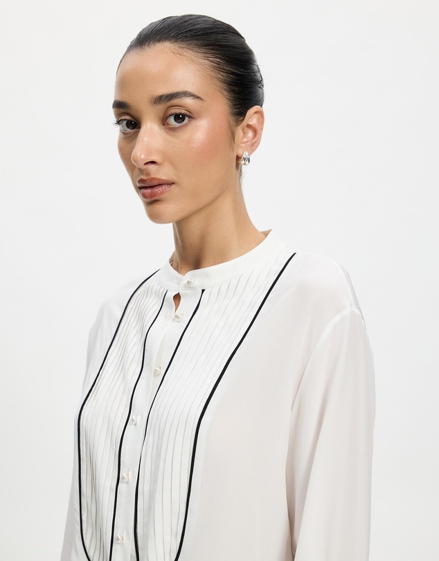 Lindsay Nicholas New York - Tuxedo Blouse