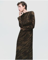 M.N.G - Satin Animal-Print Dress