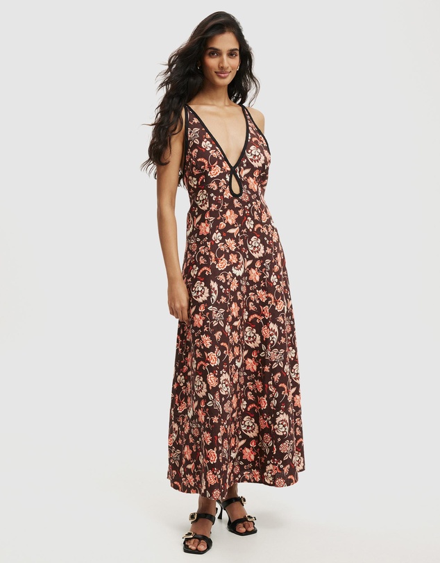 RSVP Keyhole Linen Maxi Dress by Cotton On Online | THE ICONIC | New Zealand