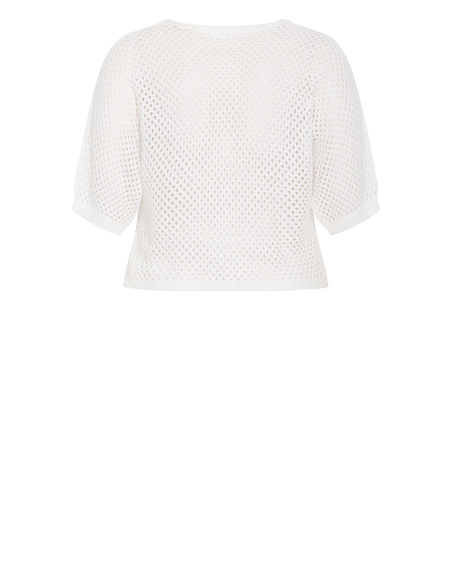 City Chic - Plus size Crochet Knit Top - ivory