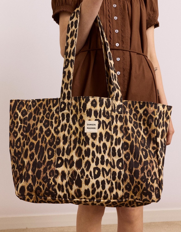 Damson Madder - Canvas Leopard Tote