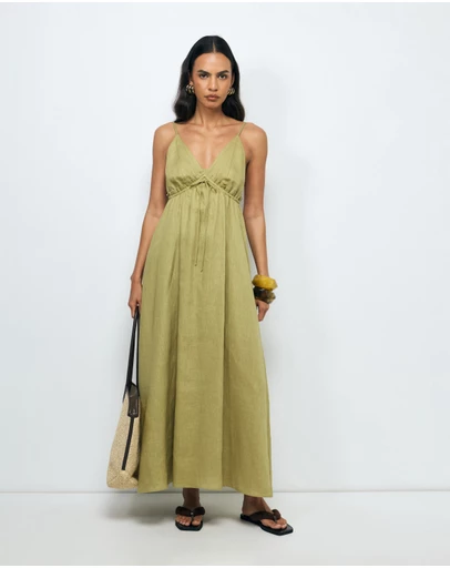 AERE - Jaylah Linen Slip Dress