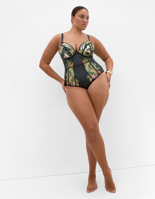 City Chic - Paradiso Print Underwire 1 Piece