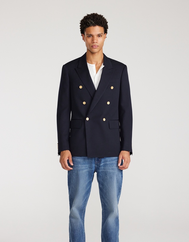 Calibre - Wool Double Breasted Blazer Navy Dark