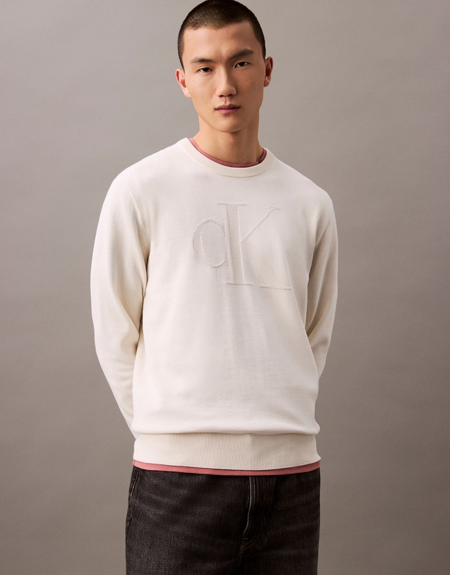 Calvin Klein Jeans - Smooth Cotton Monogram Logo Jumper
