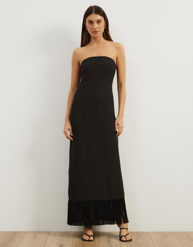 Atmos&Here - Nova Crepe Fringe Evening Dress