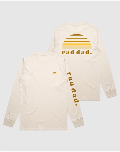 Banabae - Rad Dad Tonal Long Sleeve Tee - White