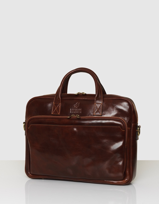 Republic of Florence - Pretoria Brown Leather Laptop Briefcase