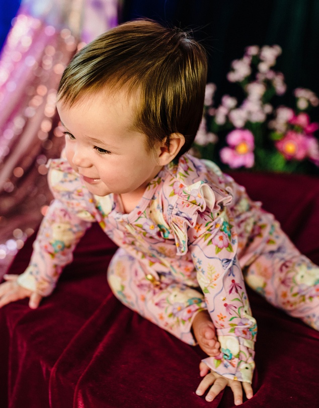 Fleur Harris - 'Bunnies & Bows' Precious Frill Coverall in Pink Love