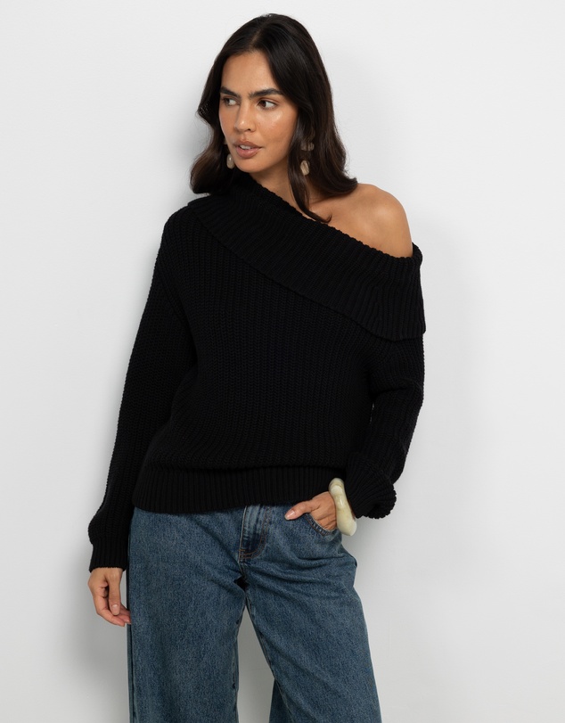 AERE - Leia Off Shoulder Knit Jumper