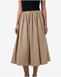 Forcast - Soho Knit & Poplin Midi Dress
