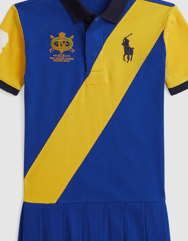 Polo Ralph Lauren - Color-Blocked Big Pony Mesh Polo Dress - Babies-Kids