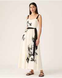 MOS The Label - Lis Embroidery Midi Dress