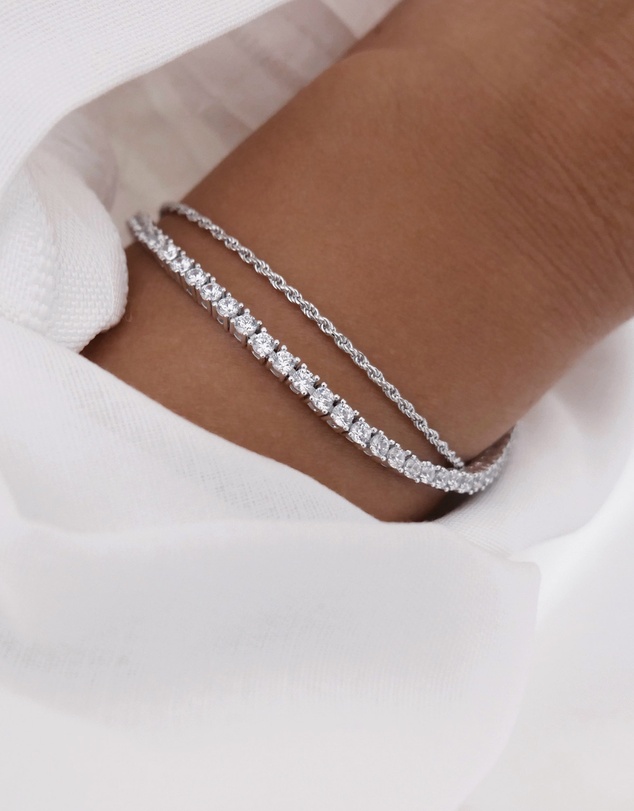 The Silver Collective - The Mini Tennis Bracelet Silver