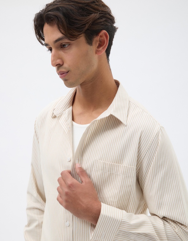 AERE - Cotton Stripe Oxford Shirt