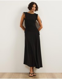 Atmos&Here - Kara Asymmetric Mesh Maxi Dress