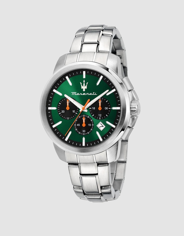 Maserati - Maserati Successo 42mm Chrono Green Dial Stainless Steel Strap Watch