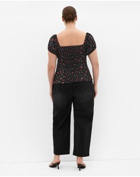 City Chic - Daydream Rose Print Top