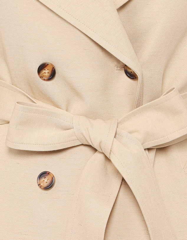 Petal & Pup - Angelique Linen Trench Coat - Oat Linen