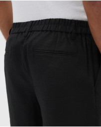AERE - Seaside Pleated Linen Shorts