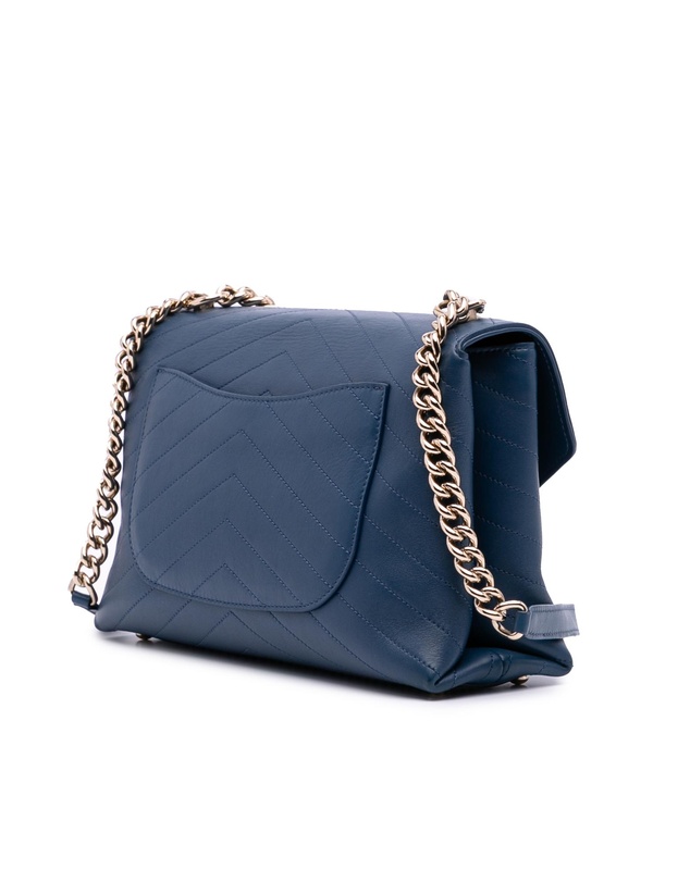 Pre-Loved by Azura Reborn - Pre-Loved Medium Calfskin Coco Chevron Envelope Flap