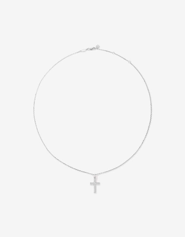 Michael Hill - Cubic Zirconia Cross Pendant Necklace in Sterling Silver