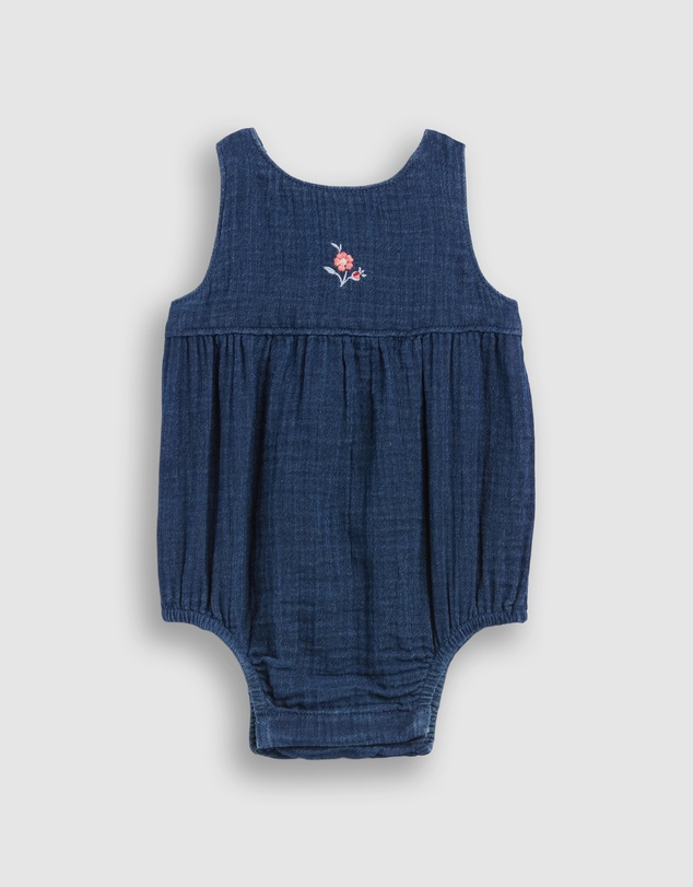 GAP - Sleeveless Embroidered Gauze Bubble Bodysuit - Babies