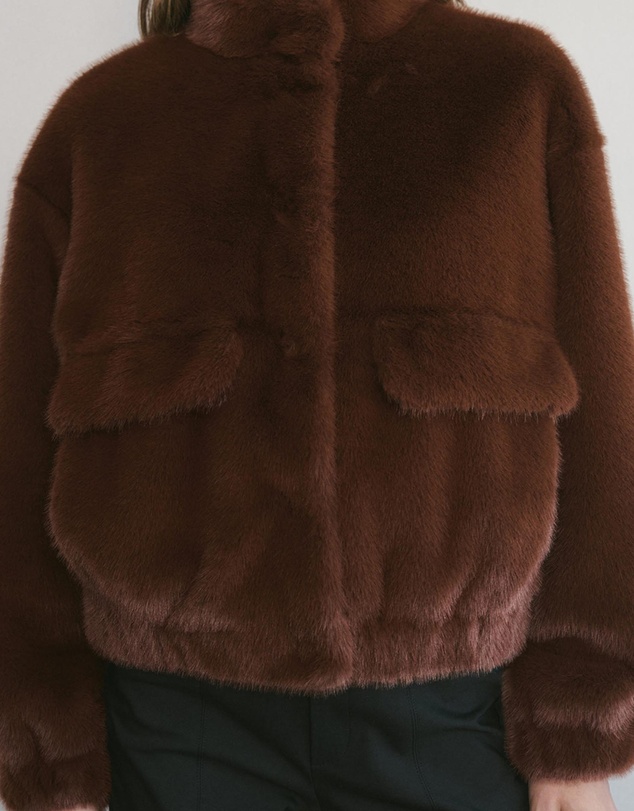 M.N.G - Faux-Fur Jacket With Pockets