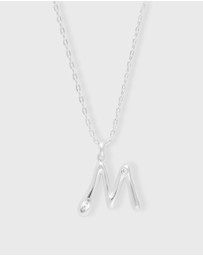 Wanderlust + Co - Alphabet Bubble Silver Necklace - Letter M