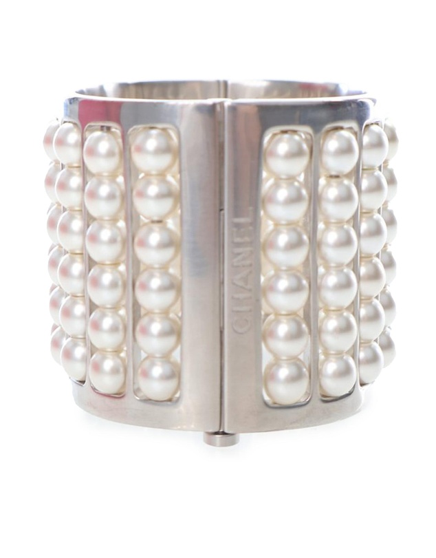 Pre-Loved by Azura Reborn - Pre-Loved Silver Plated Wide Pearl Cuff Bracelet