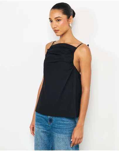 AERE - Zara Ruched Poplin Top