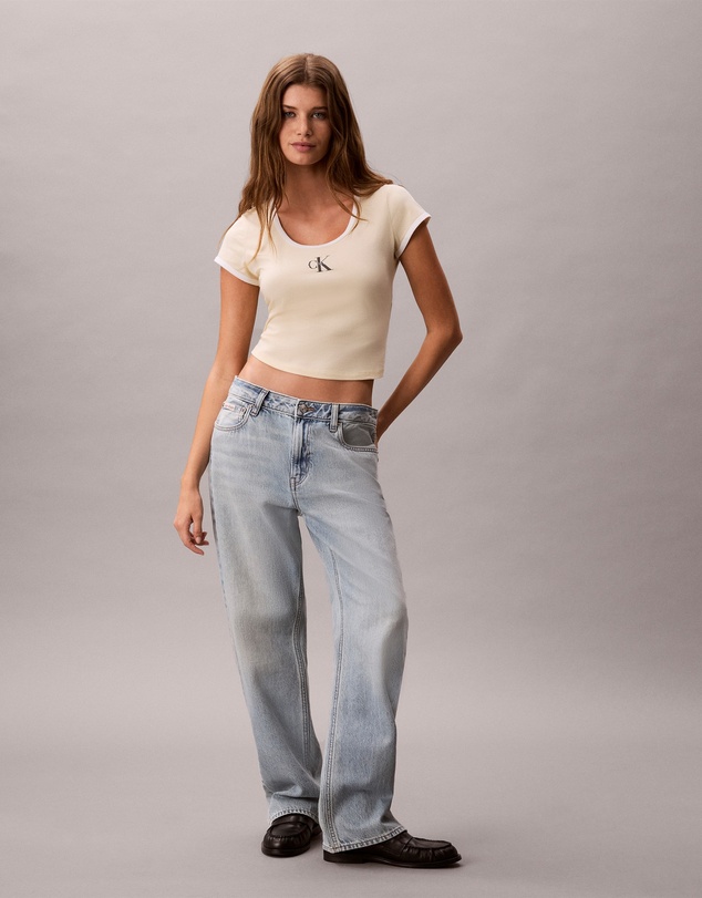 Calvin Klein Jeans - Monologo Scoopneck Baby Tee