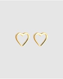 Elli Jewelry - Earrings Heart Basic Love Filigree in 925 Sterling Silver Gold Plated