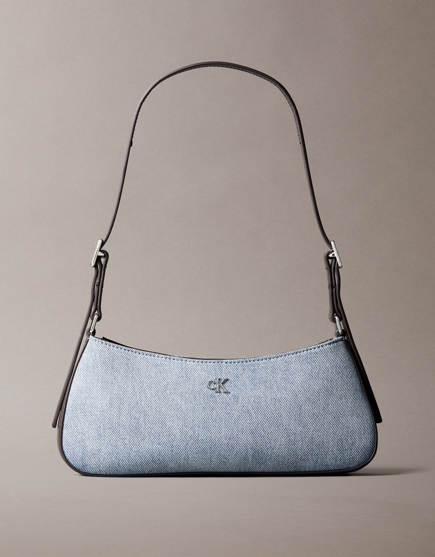 Calvin Klein - Hardware Monogram Denim Shoulder Bag