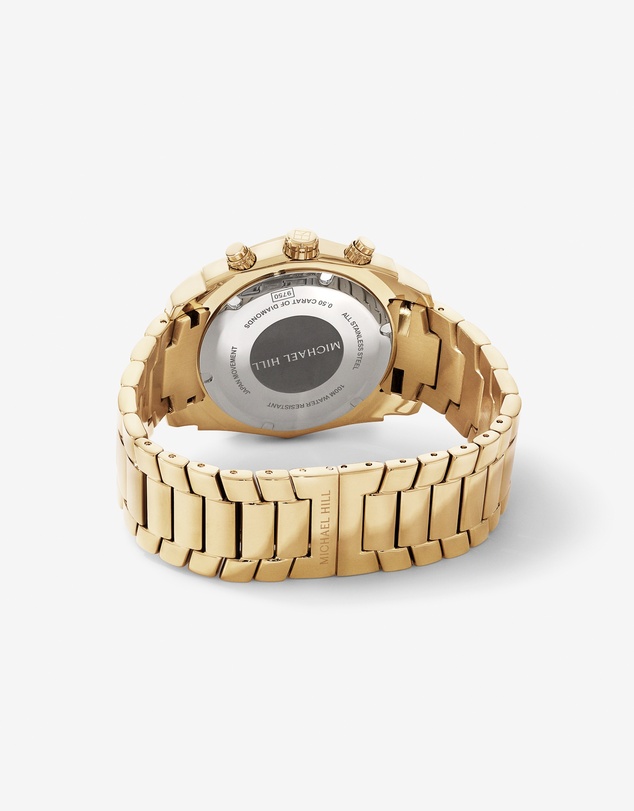Michael Hill - Men's Solar Chronograph Watch with 0.50 Carat TW Diamonds in Gold-Tone Stainless Steel